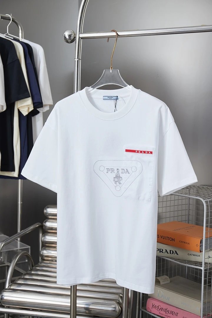 Prada T-Shirts Crew-neck short-sleeve graphic and textured designs — 63