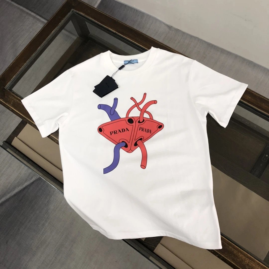 Prada T-Shirts Assorted logo graphic short-sleeve — 98