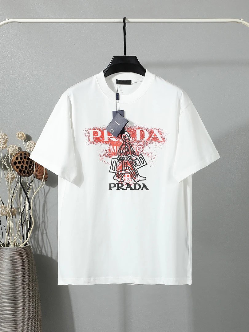 Prada T-Shirts Crew-neck short-sleeve graphic and textured designs image 2