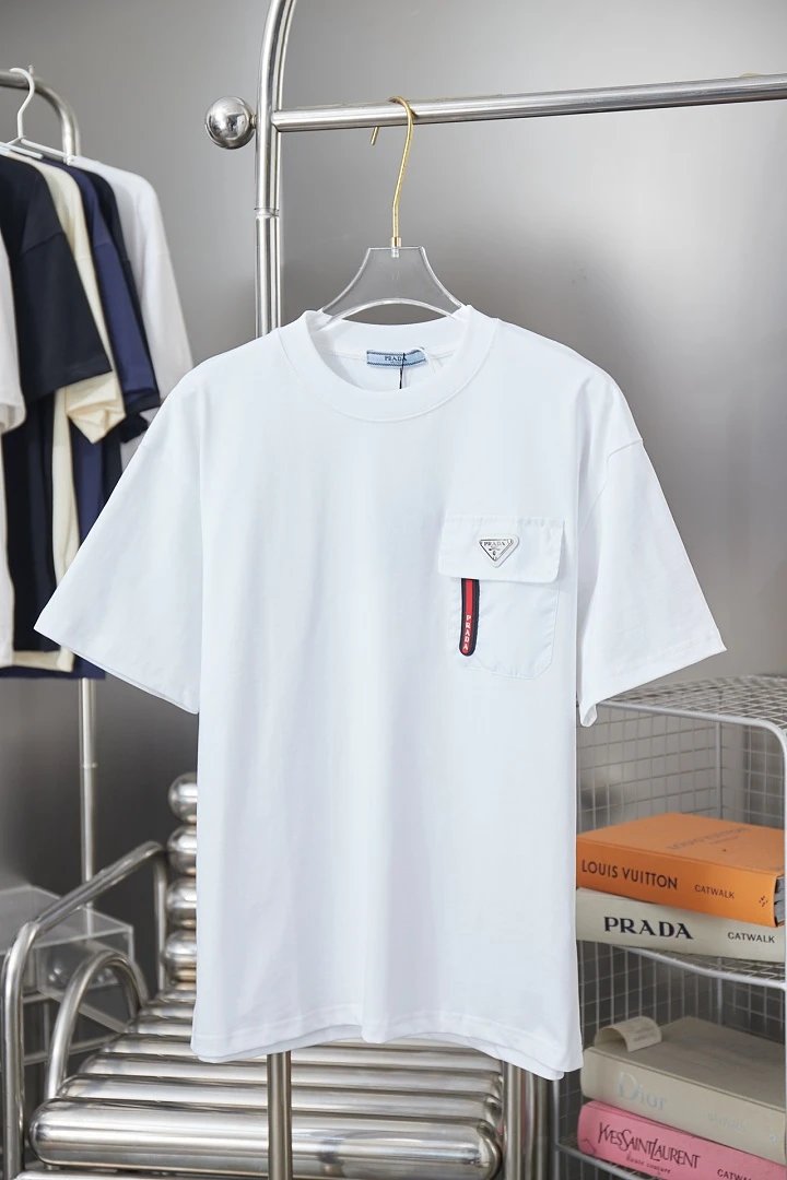 Prada T-Shirts Crew-neck short-sleeve graphic and textured designs — 69