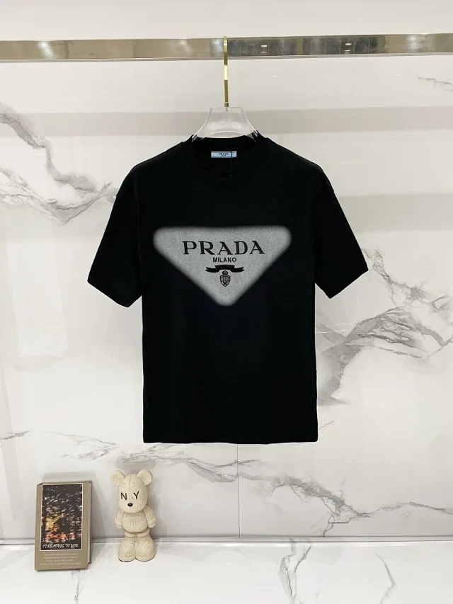 Prada T-Shirts Logo Triangle Design product detail image 3