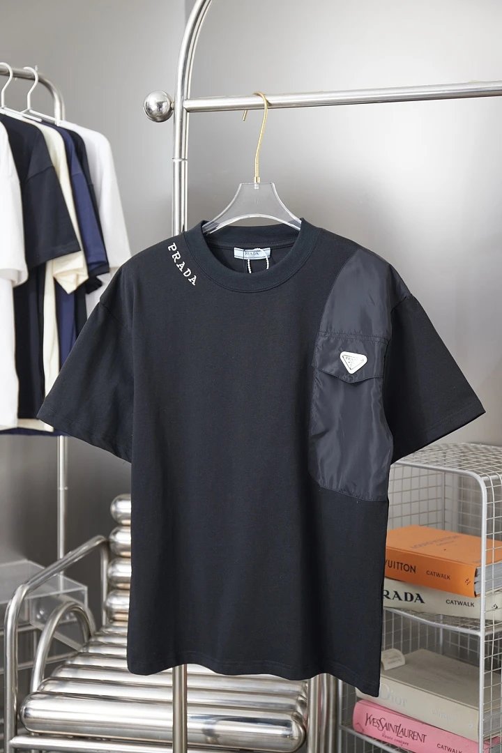 Prada T-Shirts Crew-neck short-sleeve graphic and textured designs — 65