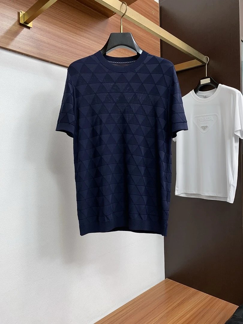 Prada T-Shirts Crew-neck short-sleeve graphic and textured designs image 6