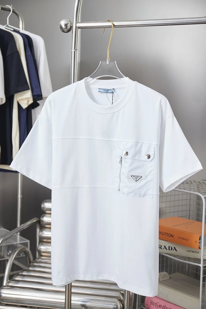 Prada T-Shirts Crew-neck short-sleeve graphic and textured designs — 68