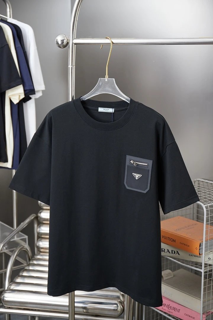 Prada T-Shirts Crew-neck short-sleeve graphic and textured designs — 58