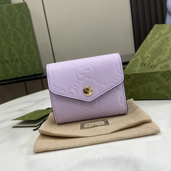 Gucci GG Marmont Mini Wallet Lavender Leather Short Wallet - 1