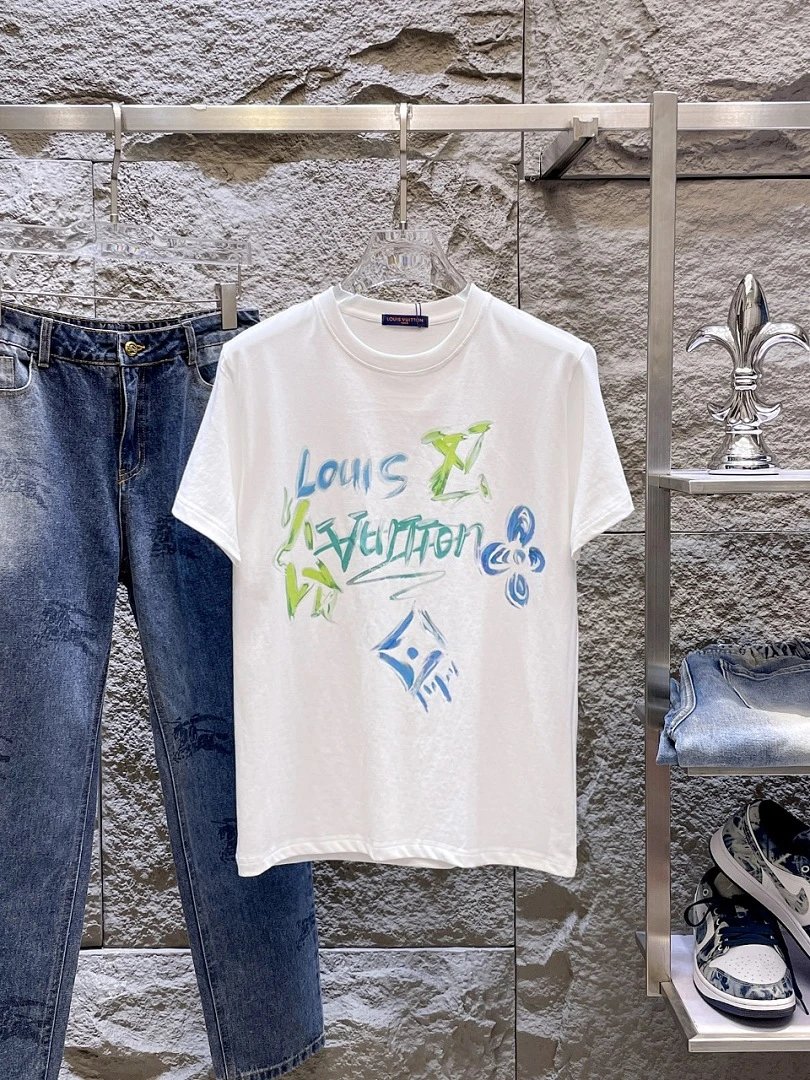Louis Vuitton T-Shirts Logo and Monogram Graphic Crewneck T-Shirt image 7