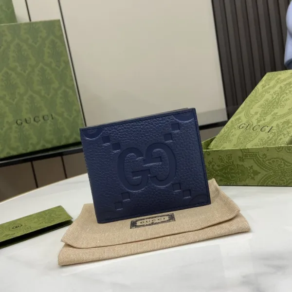 Gucci GG Marmont Embossed Leather Navy Blue Short Wallet - 1