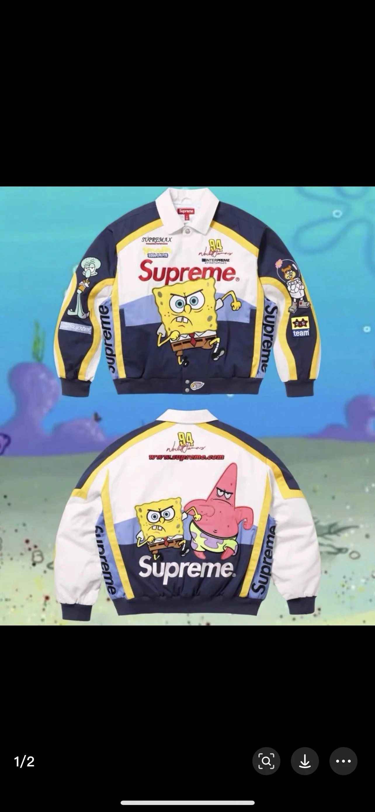 Supreme SpongeBob SquarePants Racing Varsity Jacket