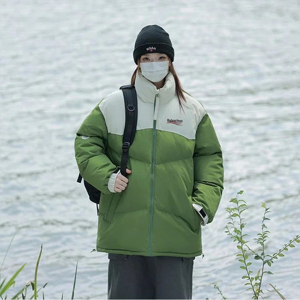 Balenciaga Colorblock Stand Collar Puffer Down Jacket