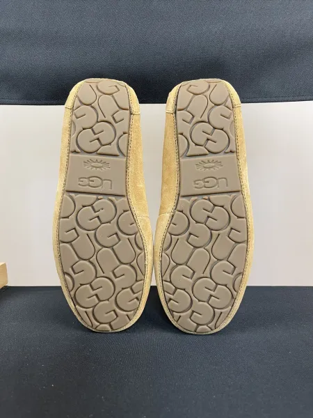 UGG Tasman Platform Slide Beige Suede Slippers - 7