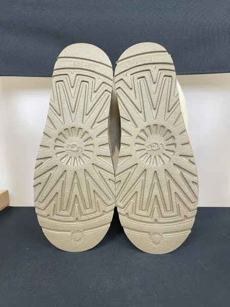 UGG Tasman Platform Slide Beige Suede Slippers - 16