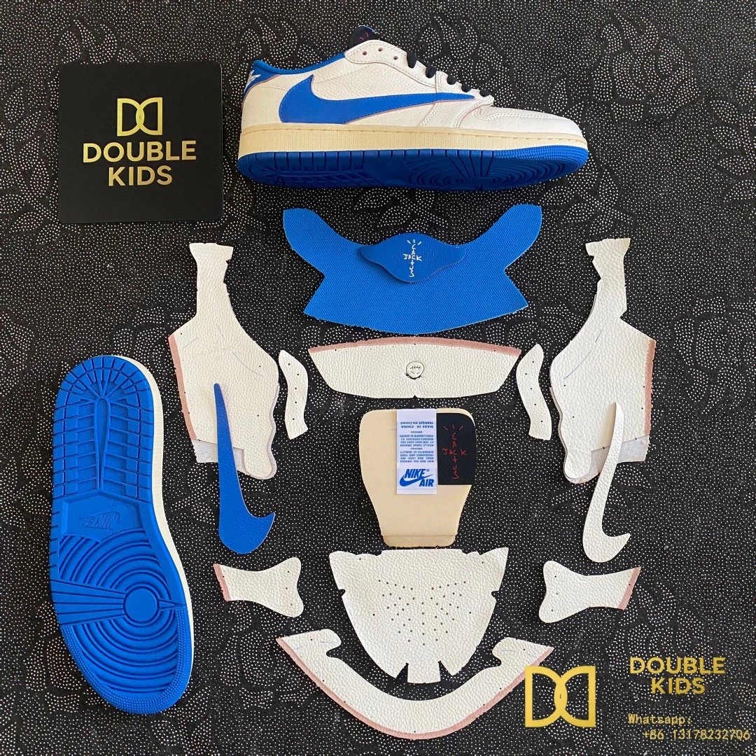Nike Air Jordan 1 Low Travis Scott Cactus Jack 'Reverse Mocha' Custom Kit Sneakers