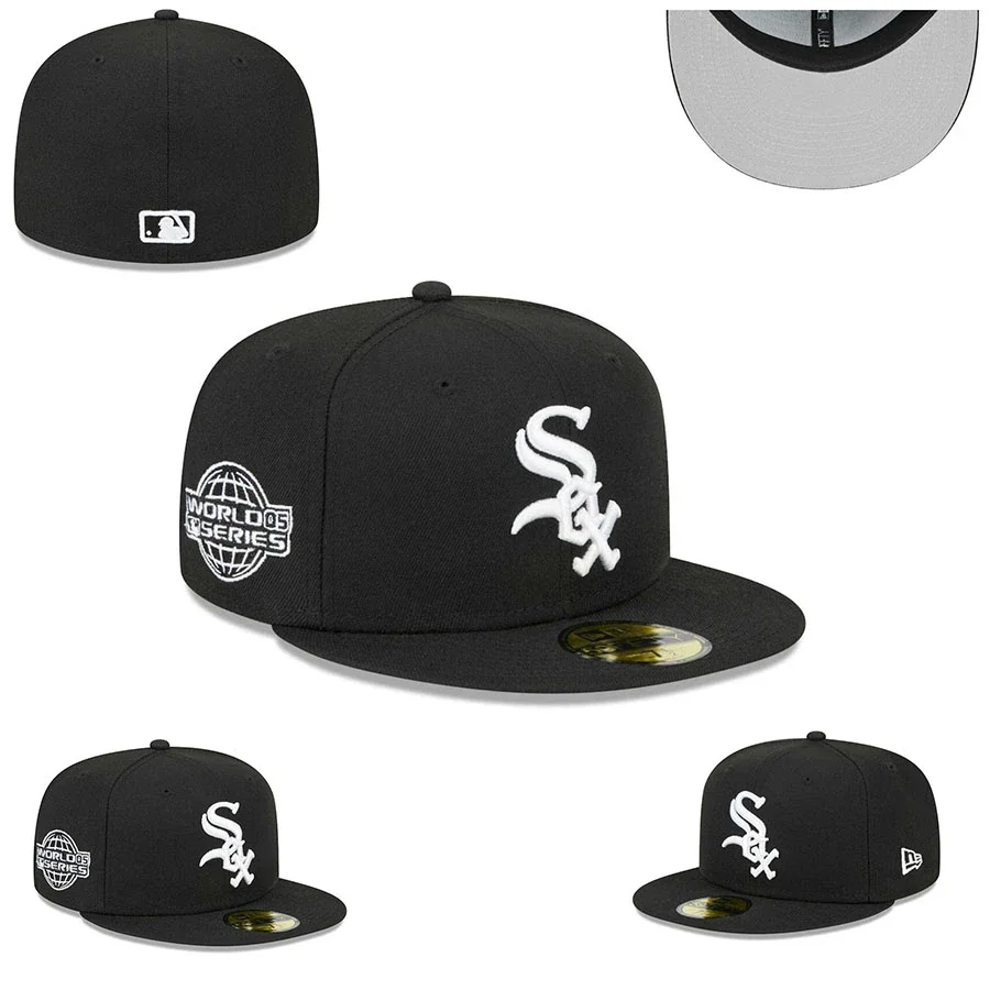 White Sox白袜队不可调节帽嘻哈平沿帽59FIFTY Cap号码帽子全封帽