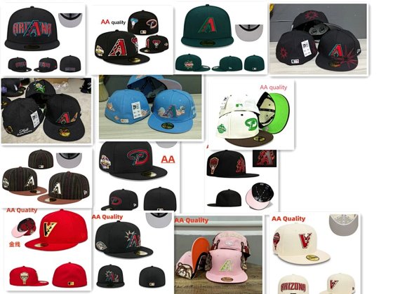 Arizona Diamondbacks Unisex Full Back Unstructured Snapback Hat - Sun Protection, Casual Streetwear, Adjustable, Embroidery Patch, Korean Style