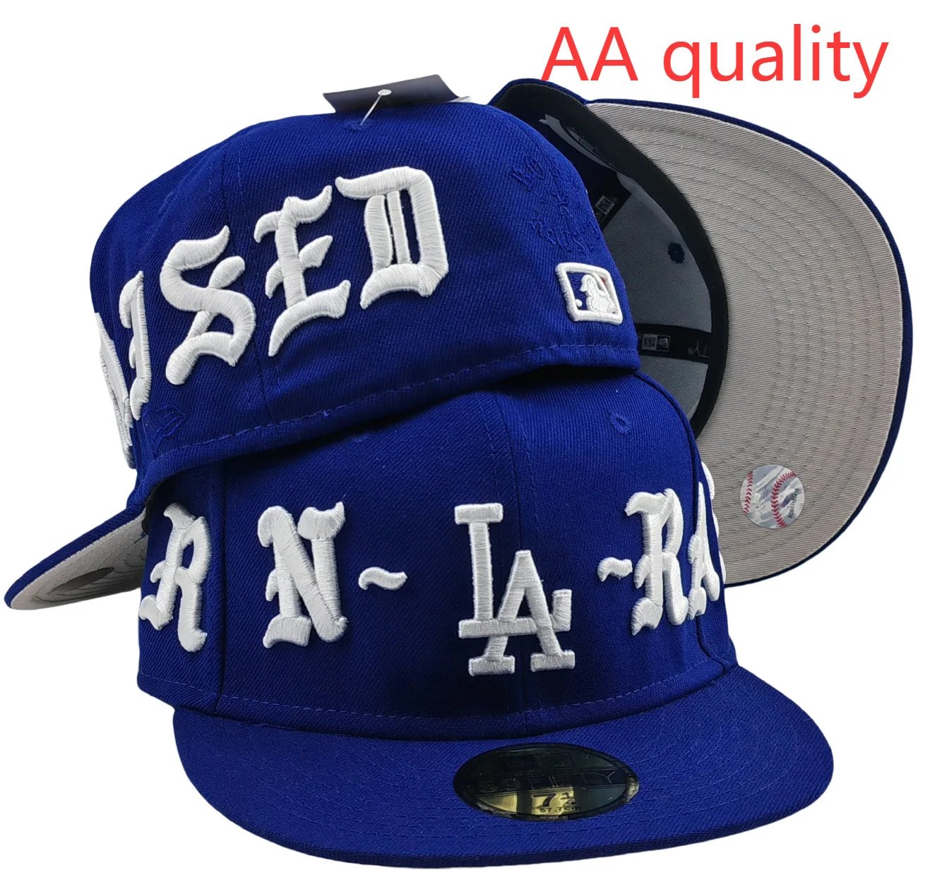 Dodgers Dodgers LA Non-adjustable Hat Side Label Flat Hat 59FIFTY Cap Number Hat Full Cap Size Hat Sunscreen Hat Men's and Women's All-match Sunshade Hat Travel Fashion Hat