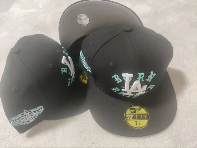 New Era Hats 59FIFTY fitted flat-brim baseball cap with Los Angeles Dodgers embroidery product detail image 11