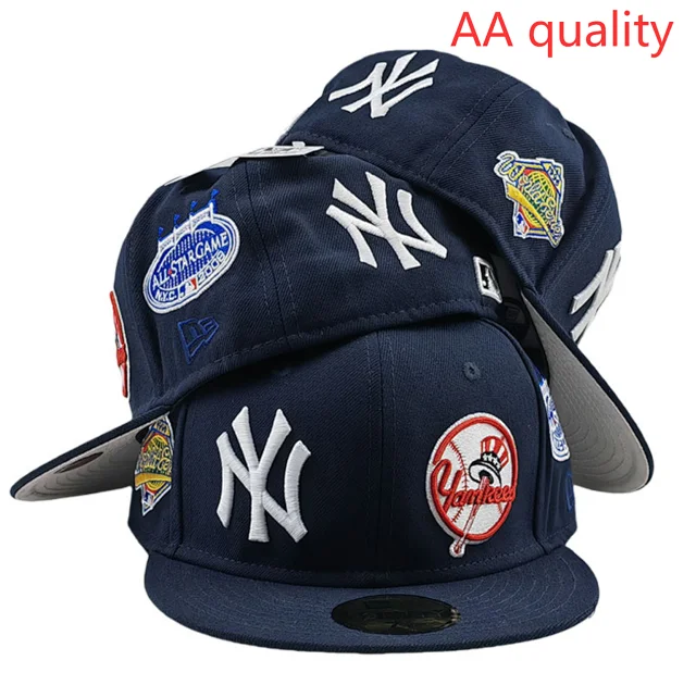 New Era Hats Fitted flat-brim York Yankees cap with embroidered patches product detail image 19