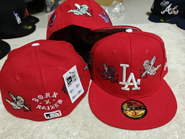 New Era Hats 59FIFTY fitted flat-brim baseball cap with Los Angeles Dodgers embroidery product detail image 17