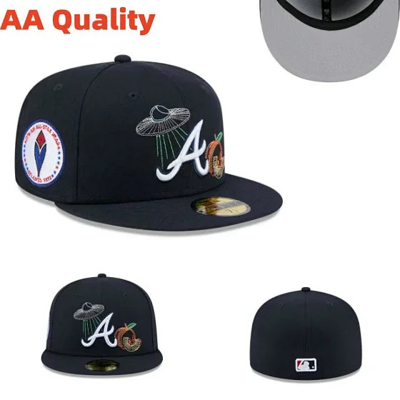 New Era Hats 59FIFTY Atlanta Braves fitted flat-brim cap product detail image 14