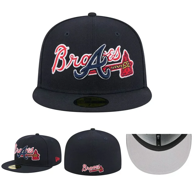 New Era Hats 59FIFTY Atlanta Braves fitted flat-brim cap product detail image 29