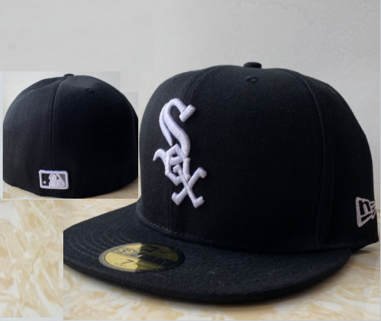 White Sox White Sox Non-adjustable Hat Flat Hat Caps Number Hat Classic hats Full Cap Size Hat Sunscreen Hat Men's and Women's All-match Sunshade Hat