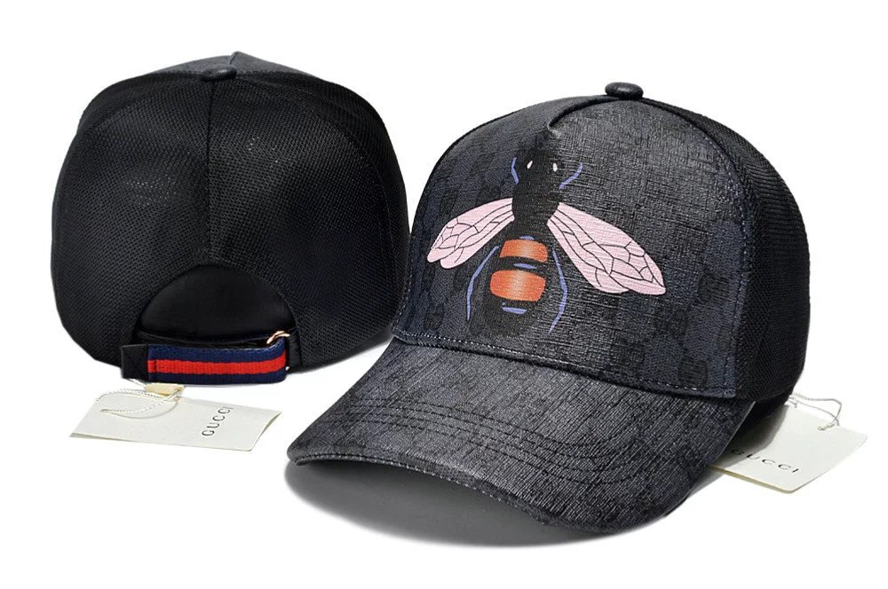 Gucci Bee Embroidered Denim Baseball Cap Black - 36