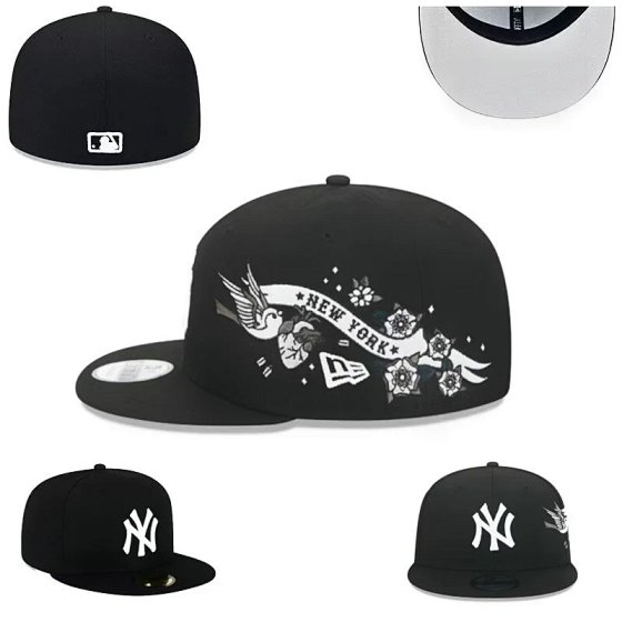 Yankees Fixed Brim Hip Hop Baseball Cap - Snapback with Patch, One Size Fits Most, Unisex Sun Hat for Travel & Style