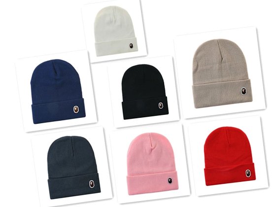 B.A.PE Beanie New Men's and Women's Autumn Winter Warm Hat Cold Weather Skull Cap Korean Style Versatile Knit Beanie Hong Kong Streetwear Pullover Hat Travel Ski Fashion Hat