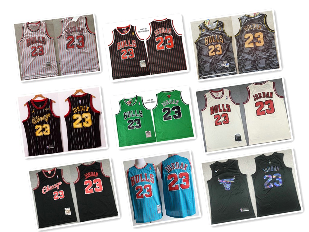 新款球衣BullsJORDANJerseys公牛23号乔丹刺绣篮球服MN版复古网眼运动服限量版训练服 - 133588