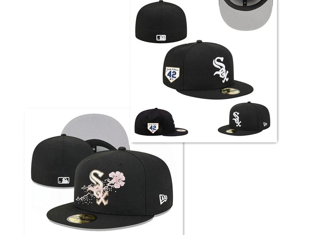 Item Thumbnail for White Sox白袜队不可调节帽嘻哈平沿帽 59FIFTY Cap号码帽子全封帽袖章尺寸帽防晒帽男女百搭遮阳帽旅游潮帽