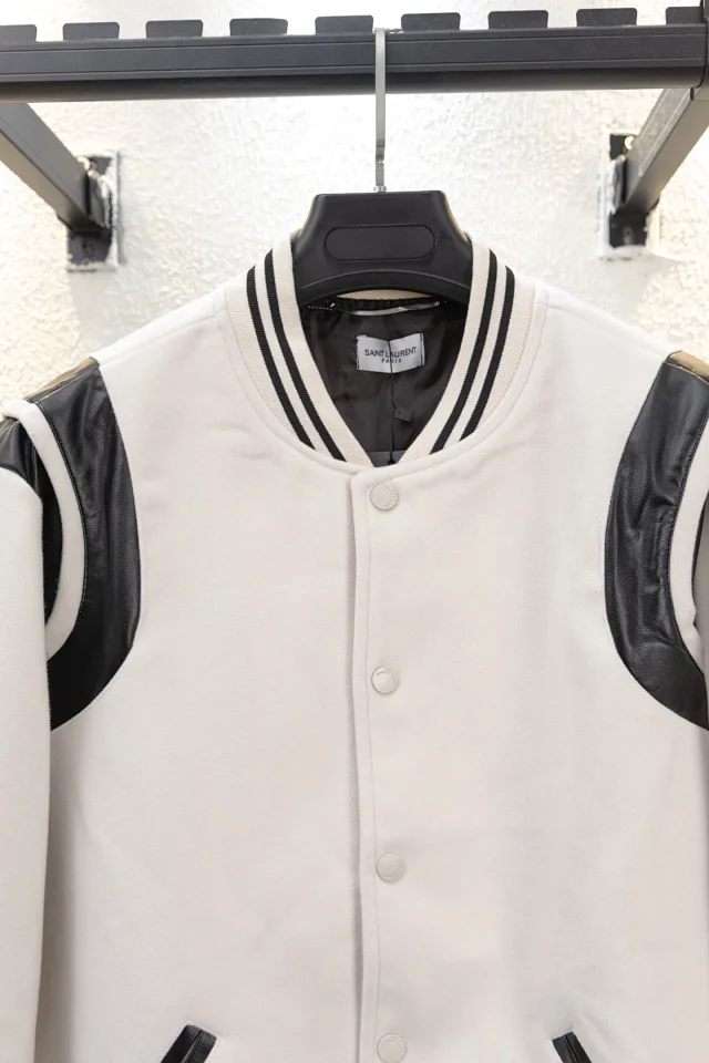 Saint Laurent Jackets Varsity jacket with contrast shoulder panels product detail image 5
