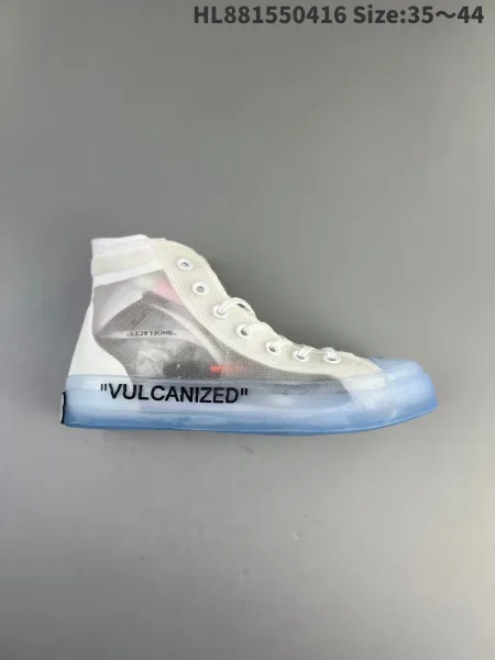Off-White x Nike x Converse Chuck Taylor All Star Vulcanized White Sneakers - 3
