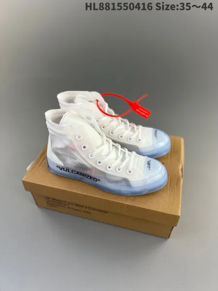 Off-White x Nike x Converse Chuck Taylor All Star Vulcanized White Sneakers - 1