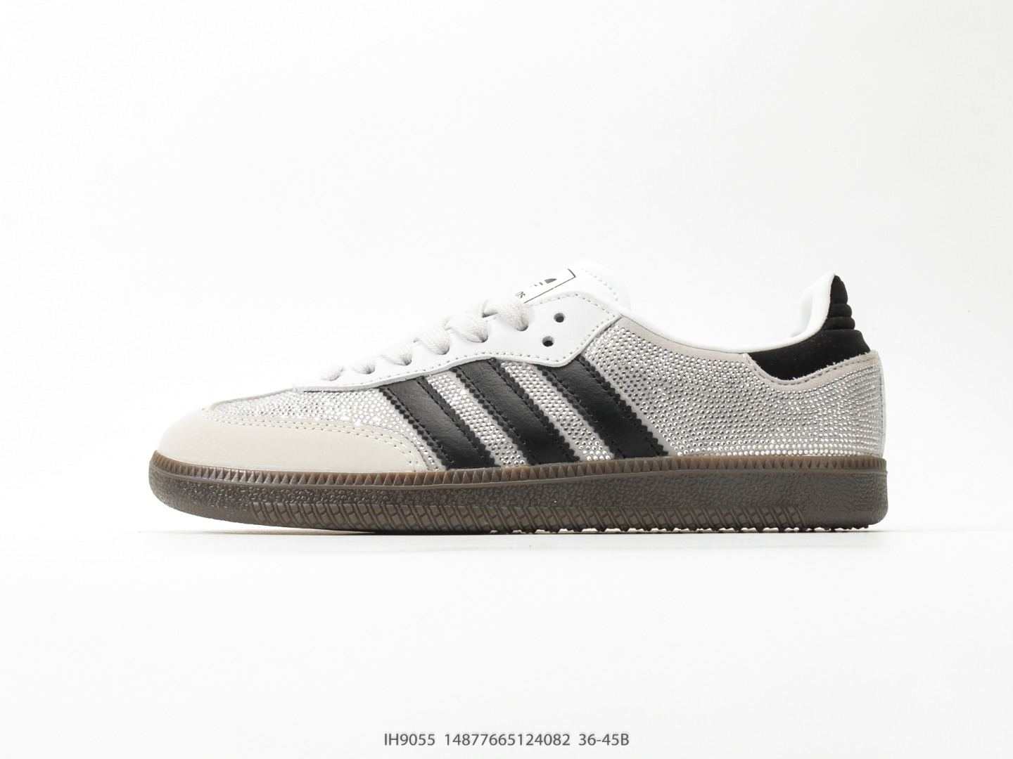 Adidas Rhinestone Three-Stripe Low-Top Sneakers — *002