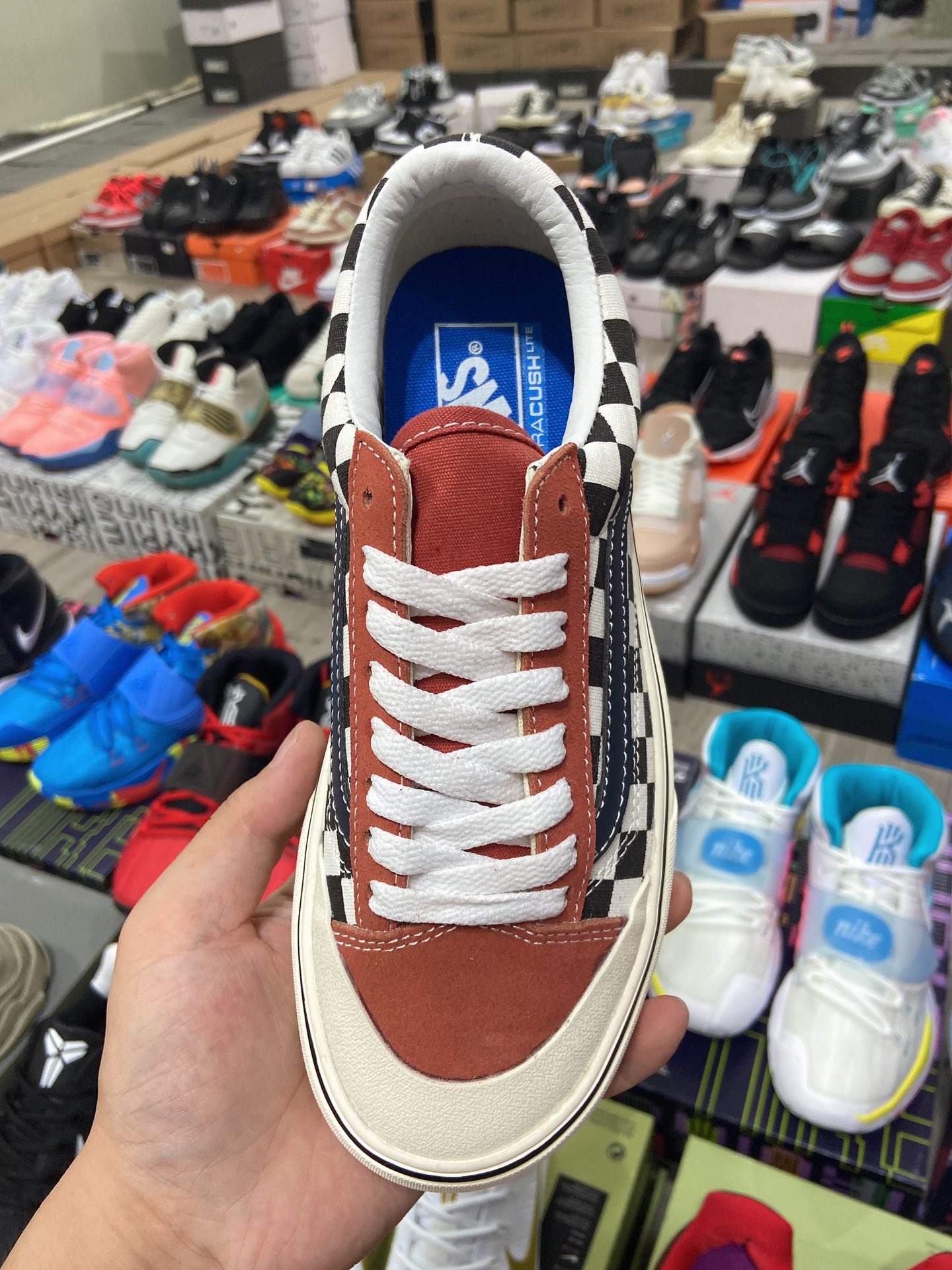 Vans Old Skool Checkerboard Brown Multicolor Sneakers Skateboard Shoes - 15