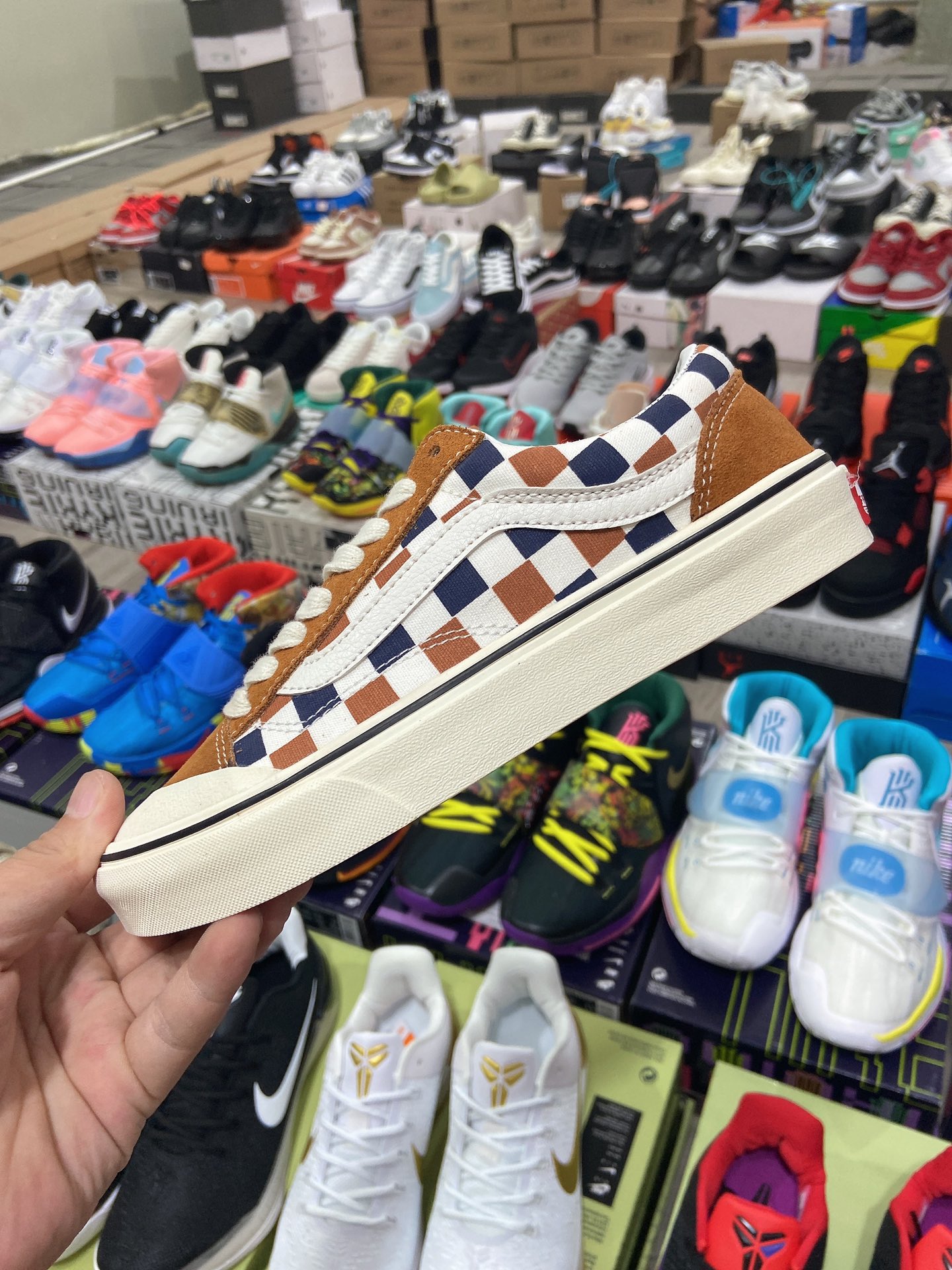 Vans Old Skool Checkerboard Brown Multicolor Sneakers Skateboard Shoes - 6
