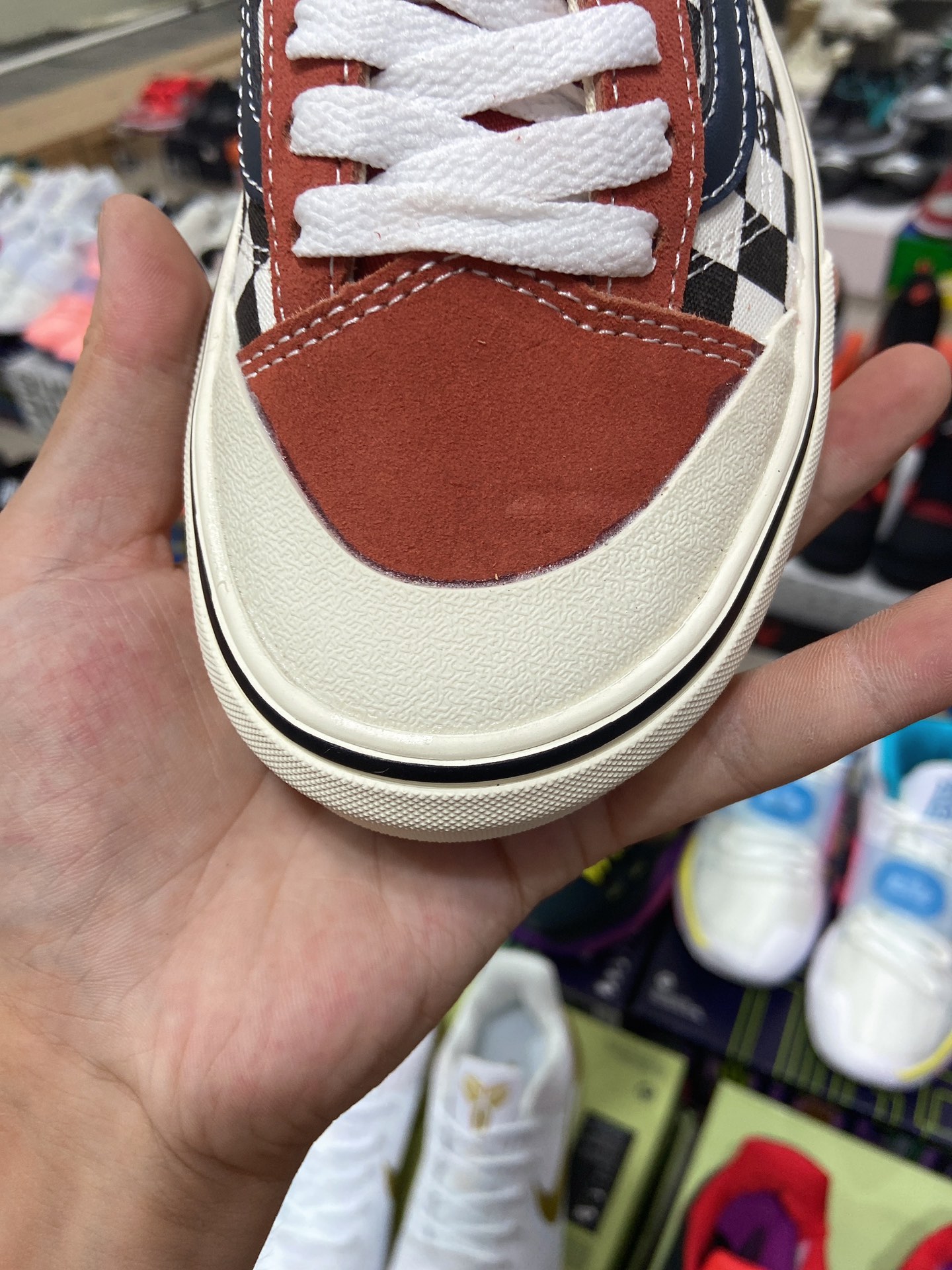 Vans Old Skool Checkerboard Brown Multicolor Sneakers Skateboard Shoes - 20