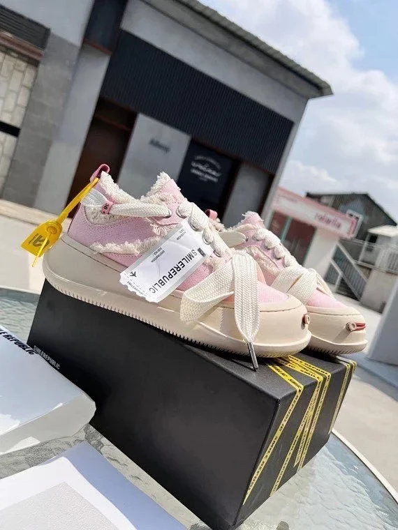 SMILE REPUBLIC Sneakers Bow Lace-Up Canvas product detail image 1