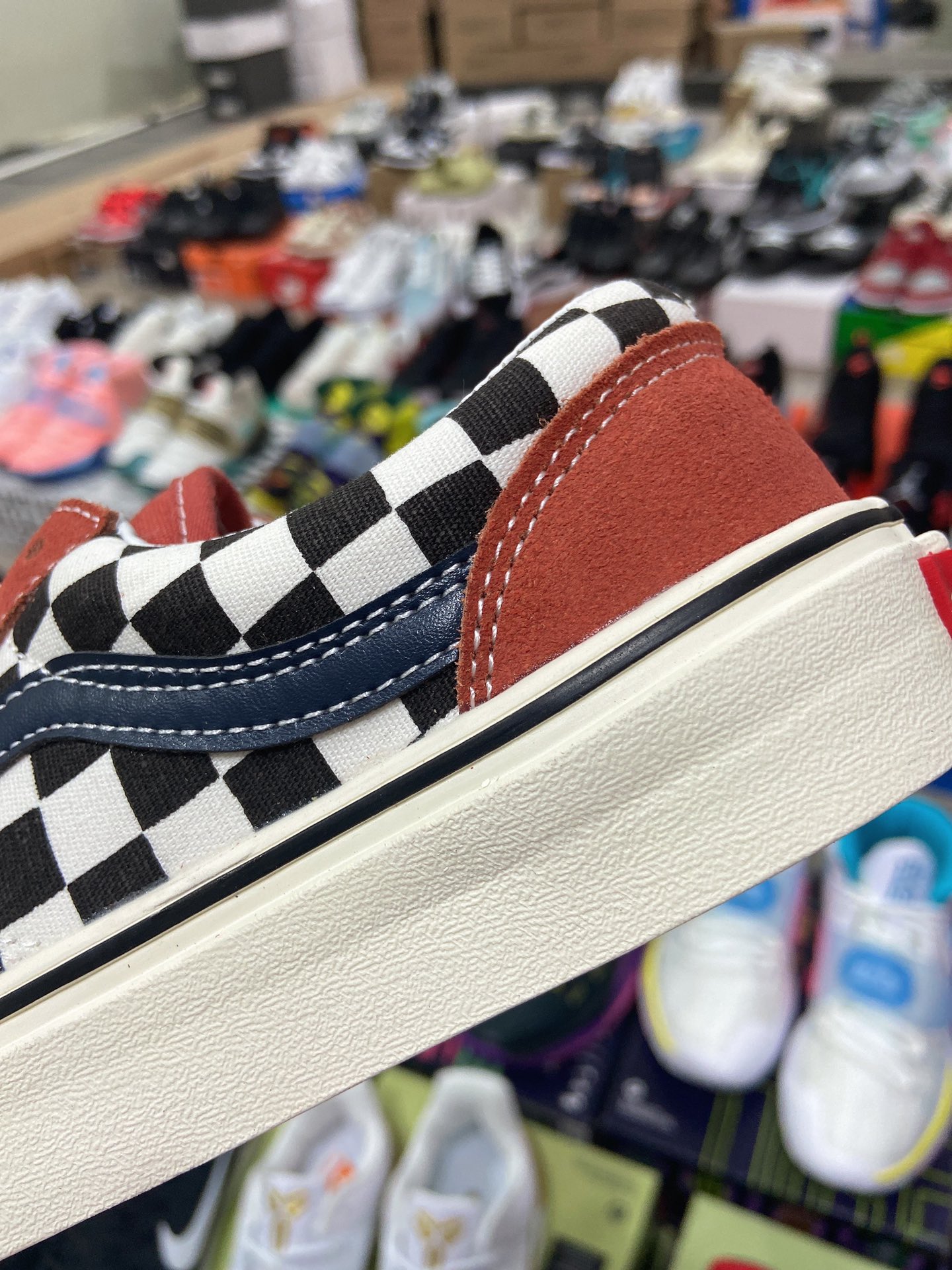 Vans Old Skool Checkerboard Brown Multicolor Sneakers Skateboard Shoes - 12