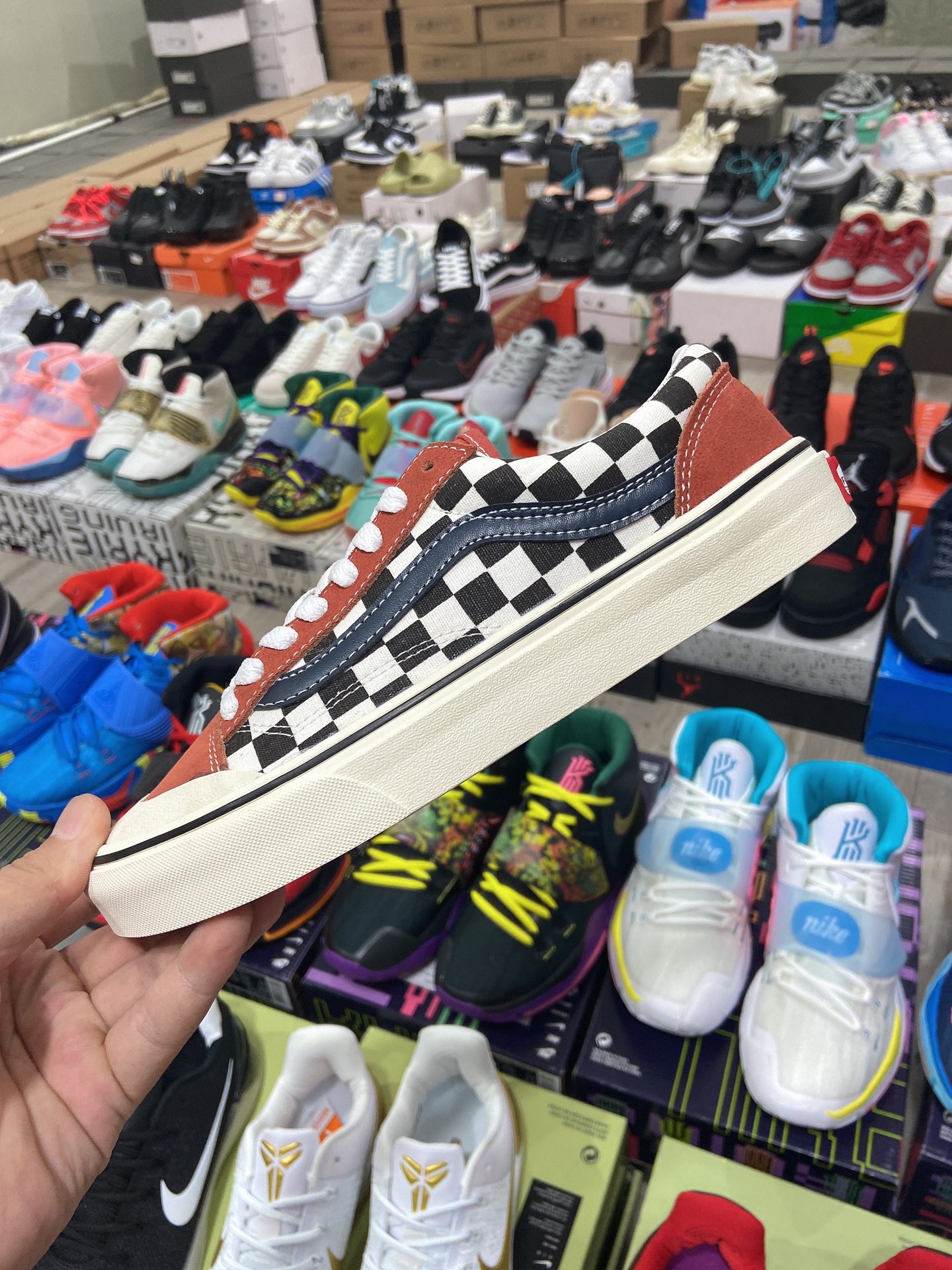Vans Old Skool Checkerboard Brown Multicolor Sneakers Skateboard Shoes - 18