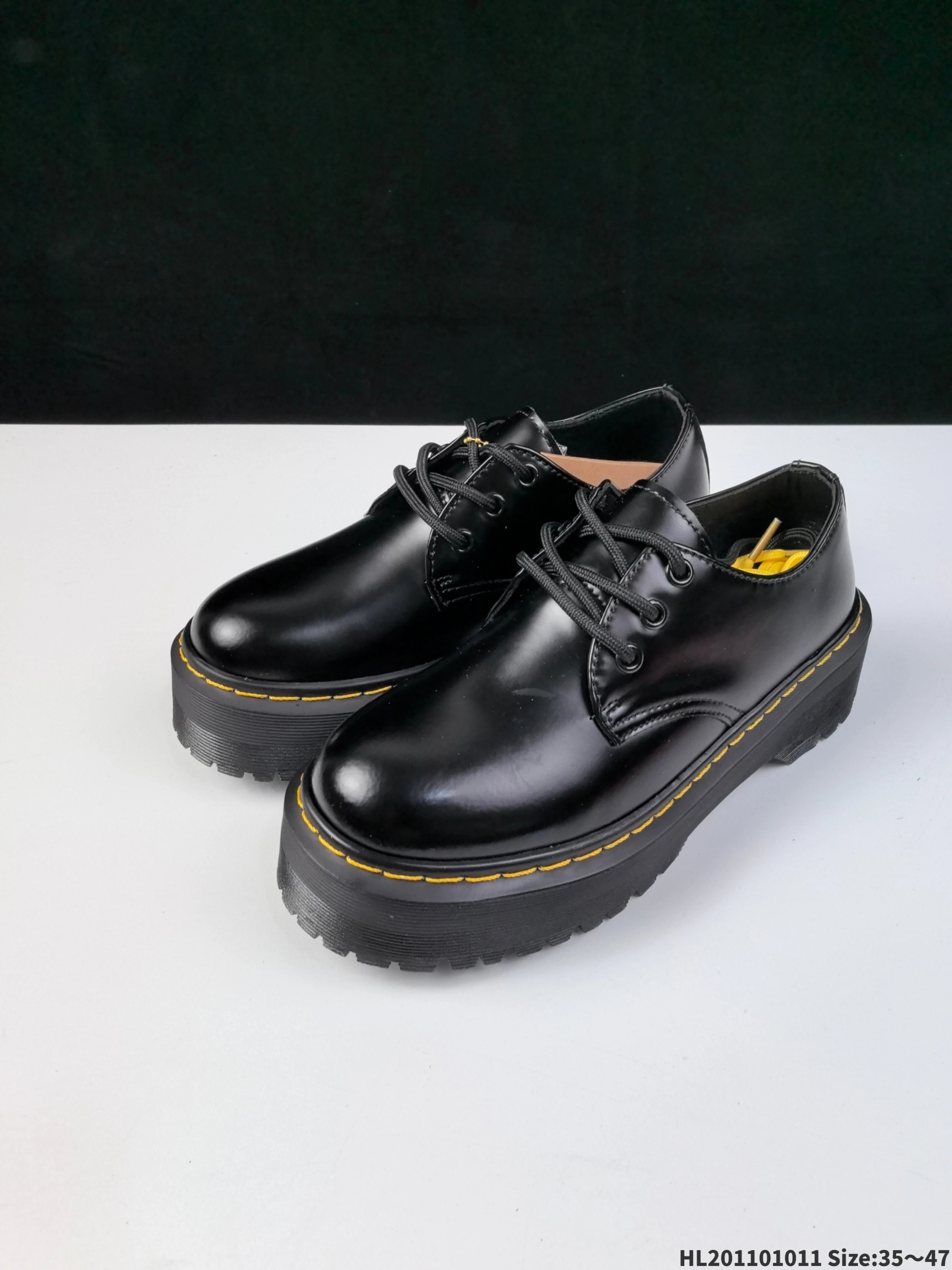 Dr. Martens 1461 Black Smooth Leather Derby Shoes - 15