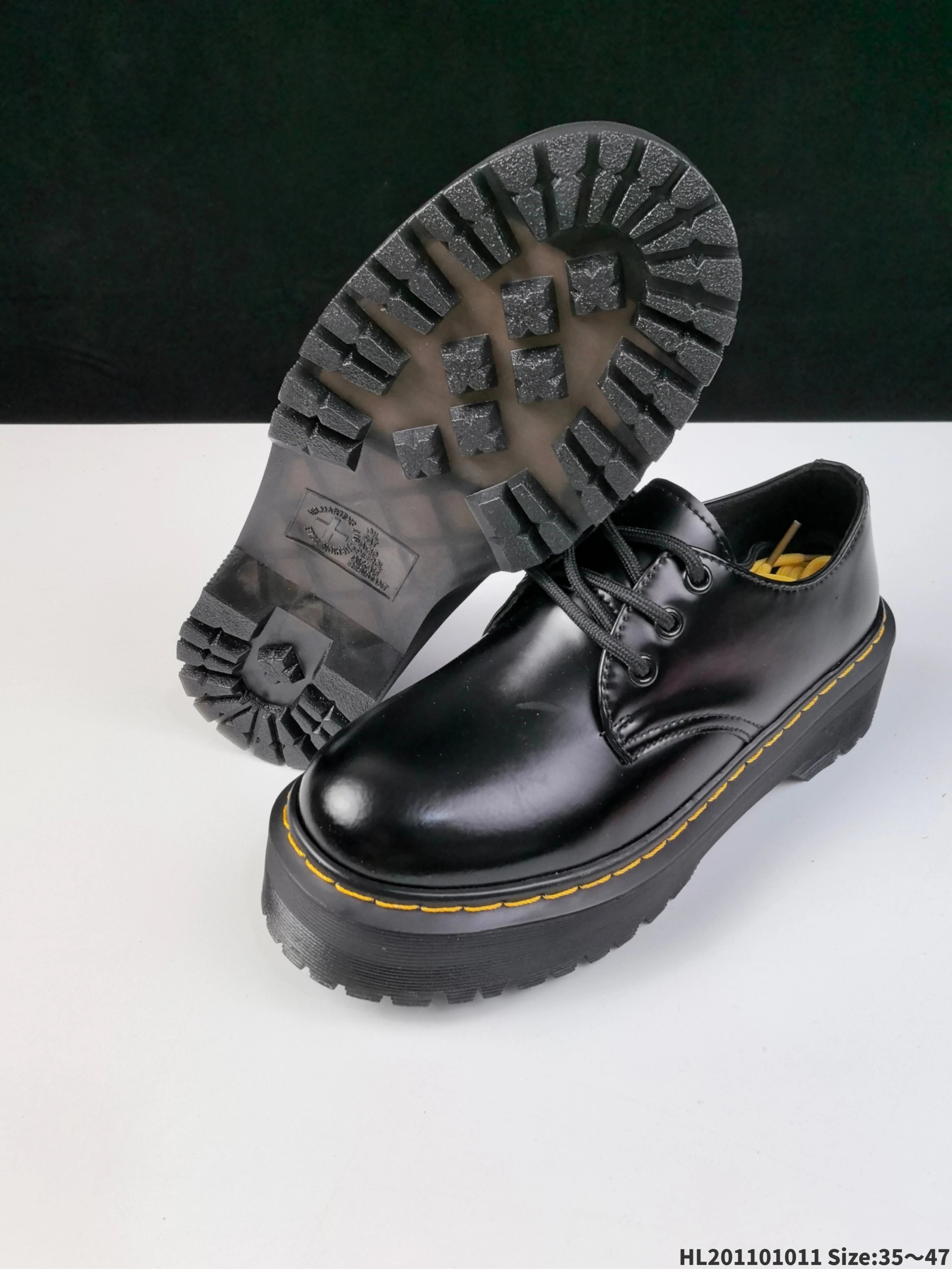 Dr. Martens 1461 Black Smooth Leather Derby Shoes - 17