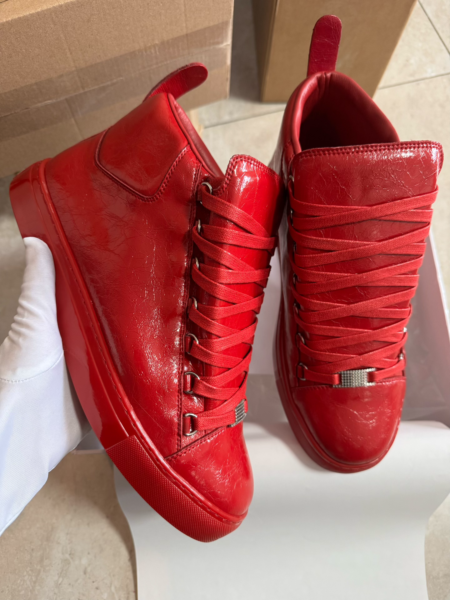 Unbranded Sneakers High-top lace-up with metal eyelets — Red high-top