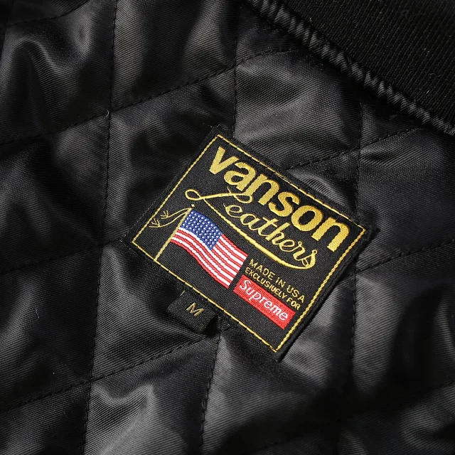 Vanson Leathers Jackets Supreme collaboration hooded leather jacket product detail image 4