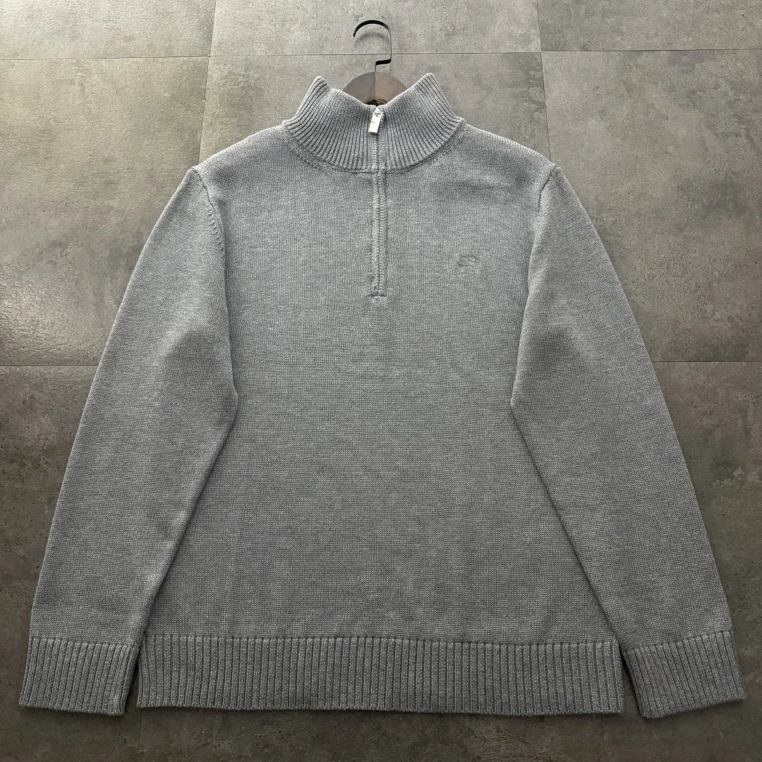 Burberry Knitwear Equestrian Knight stand-collar half-zip sweater image 2