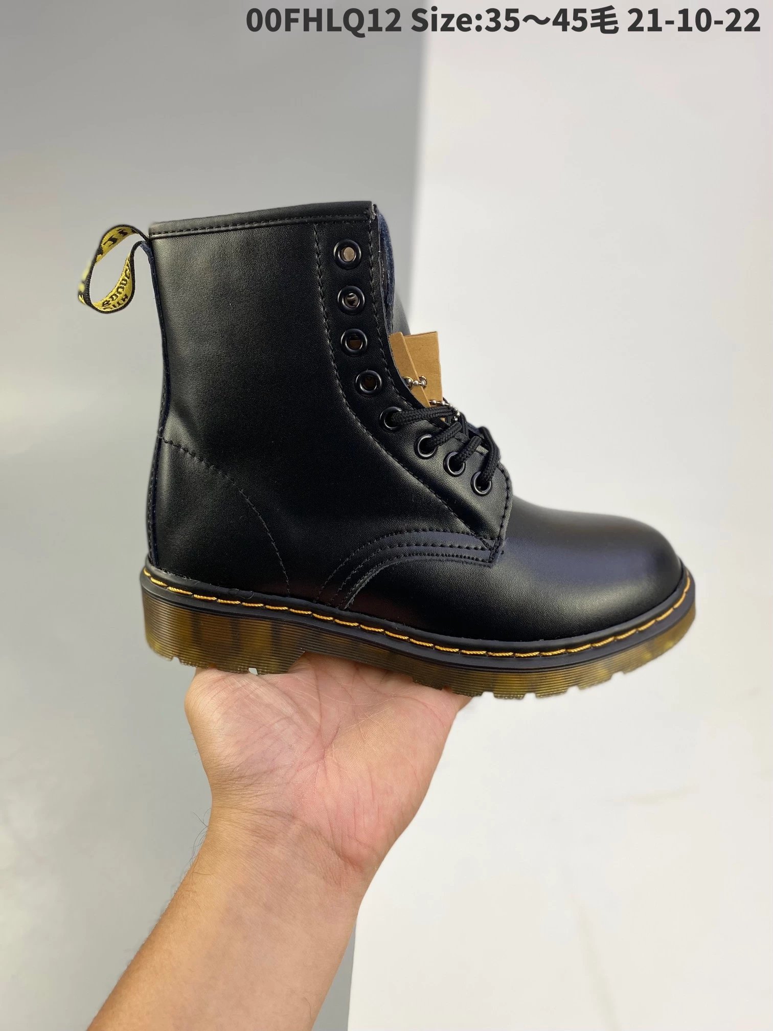Dr. Martens 1460 Wintergrip Black Leather Boots Martin Boots - 5