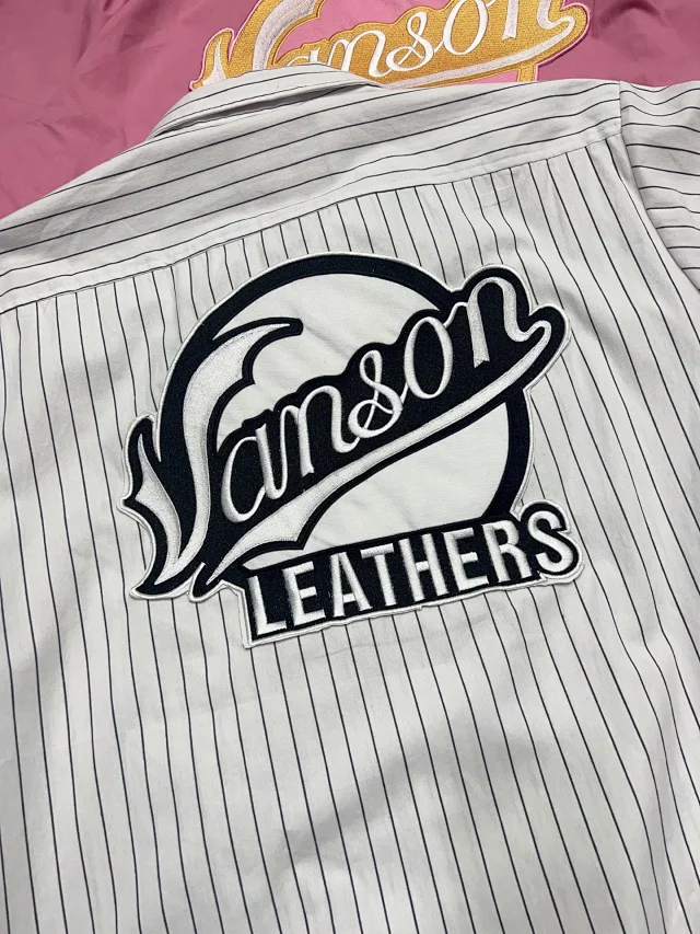 Vanson Leathers Shirts Short-Sleeve Work Shirt with Racing Patches product detail image 11