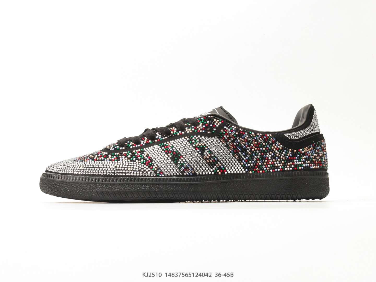 Adidas Rhinestone Three-Stripe Low-Top Sneakers — *001