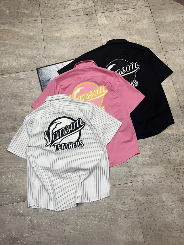 Vanson Leathers Shirts Short-Sleeve Work Shirt with Racing Patches product detail image 4